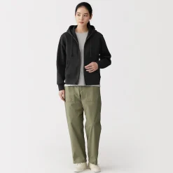 Sweat-shirt à capuche zippé en coton mélangé pour femme