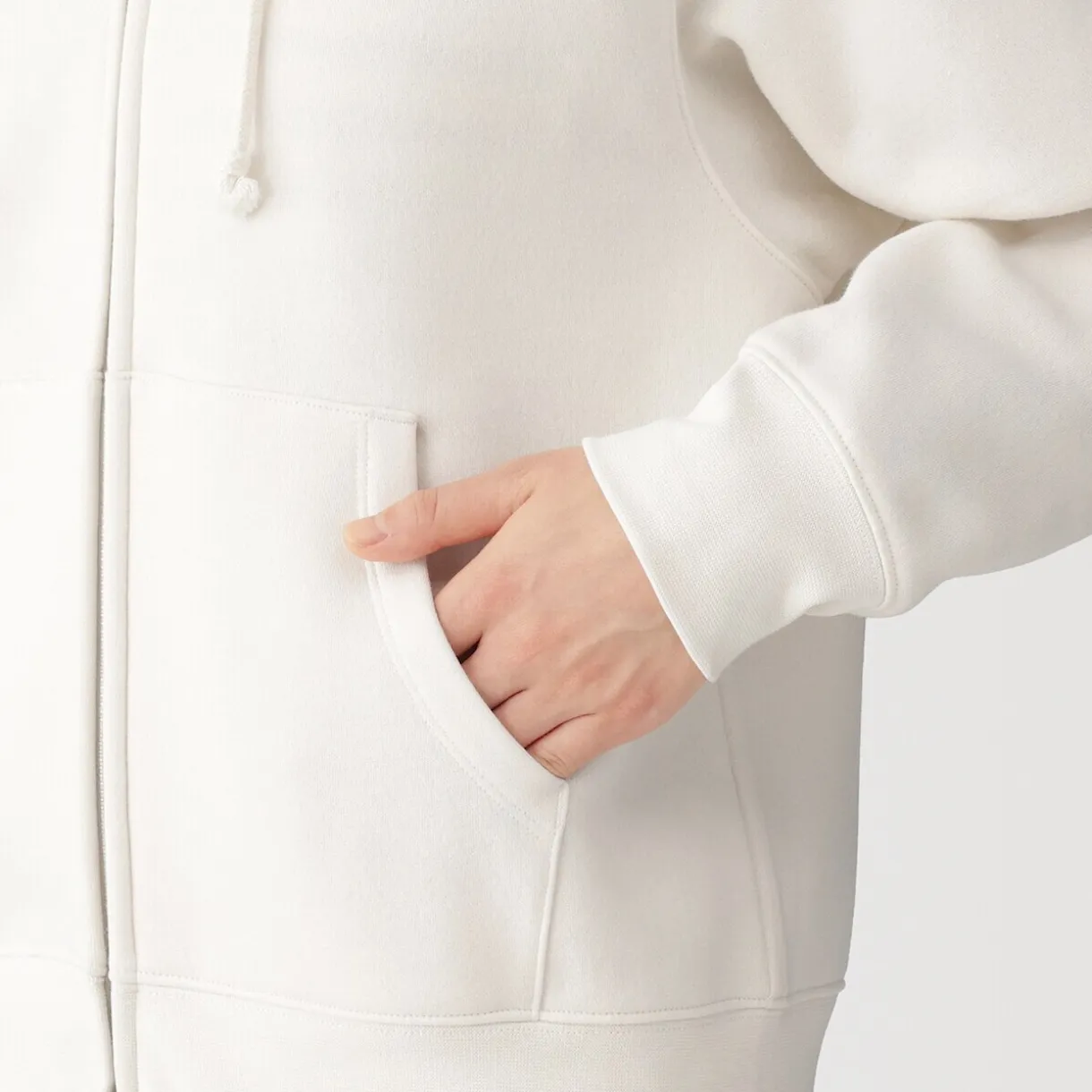 Sweat-shirt à capuche zippé en coton mélangé pour femme