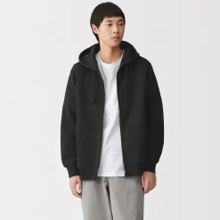 Sweatshirt zippé en coton mélangé à capuche homme