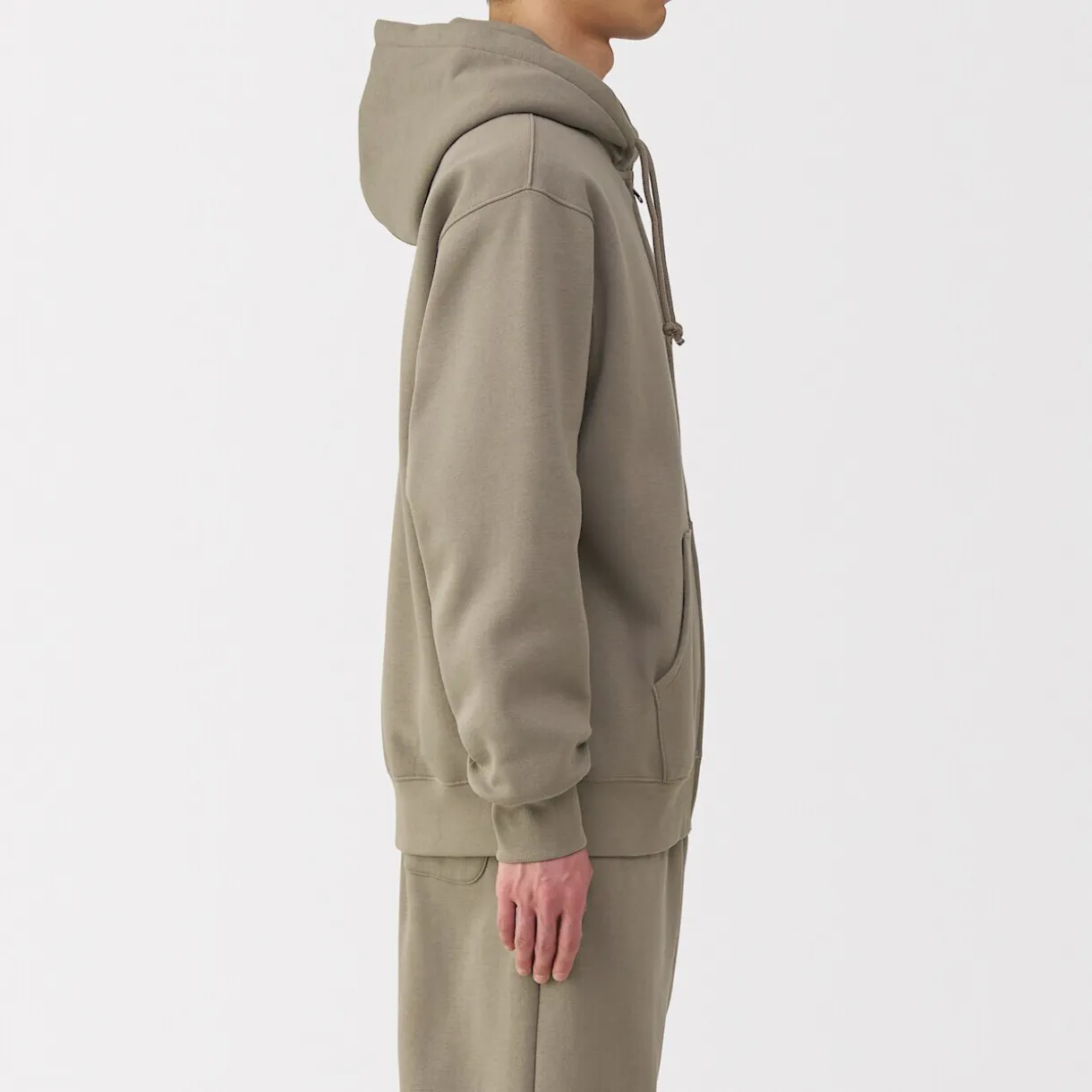 Sweatshirt zippé en coton mélangé à capuche homme
