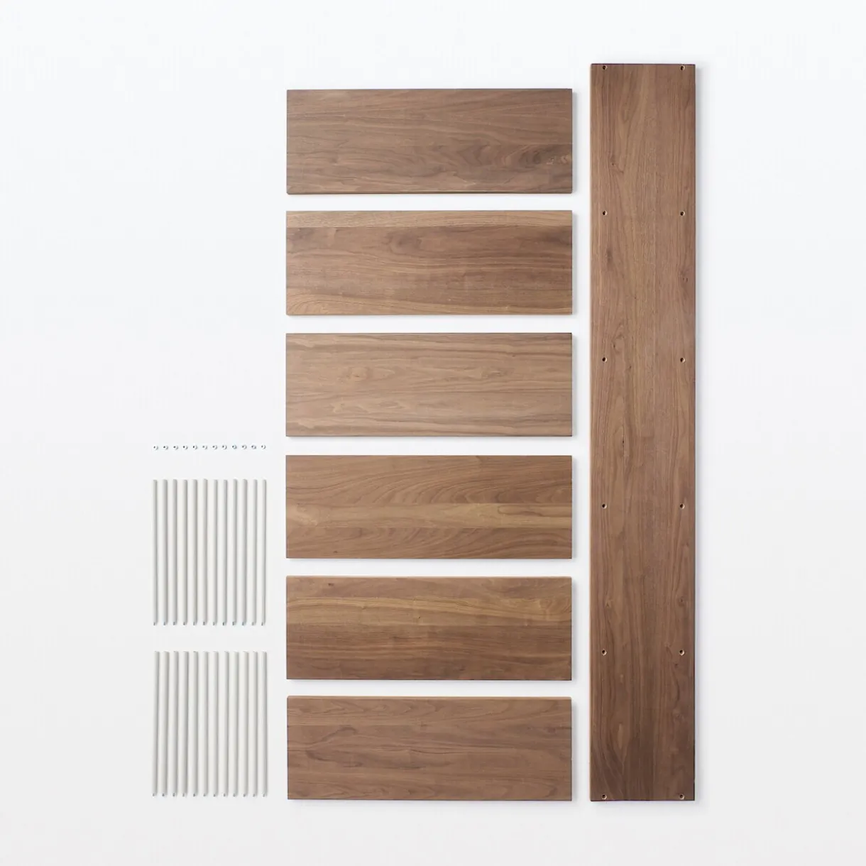 Étagère additionnelle large en noyer ‐ 5 niveaux (Dont Eco‐part. 2,80 €)