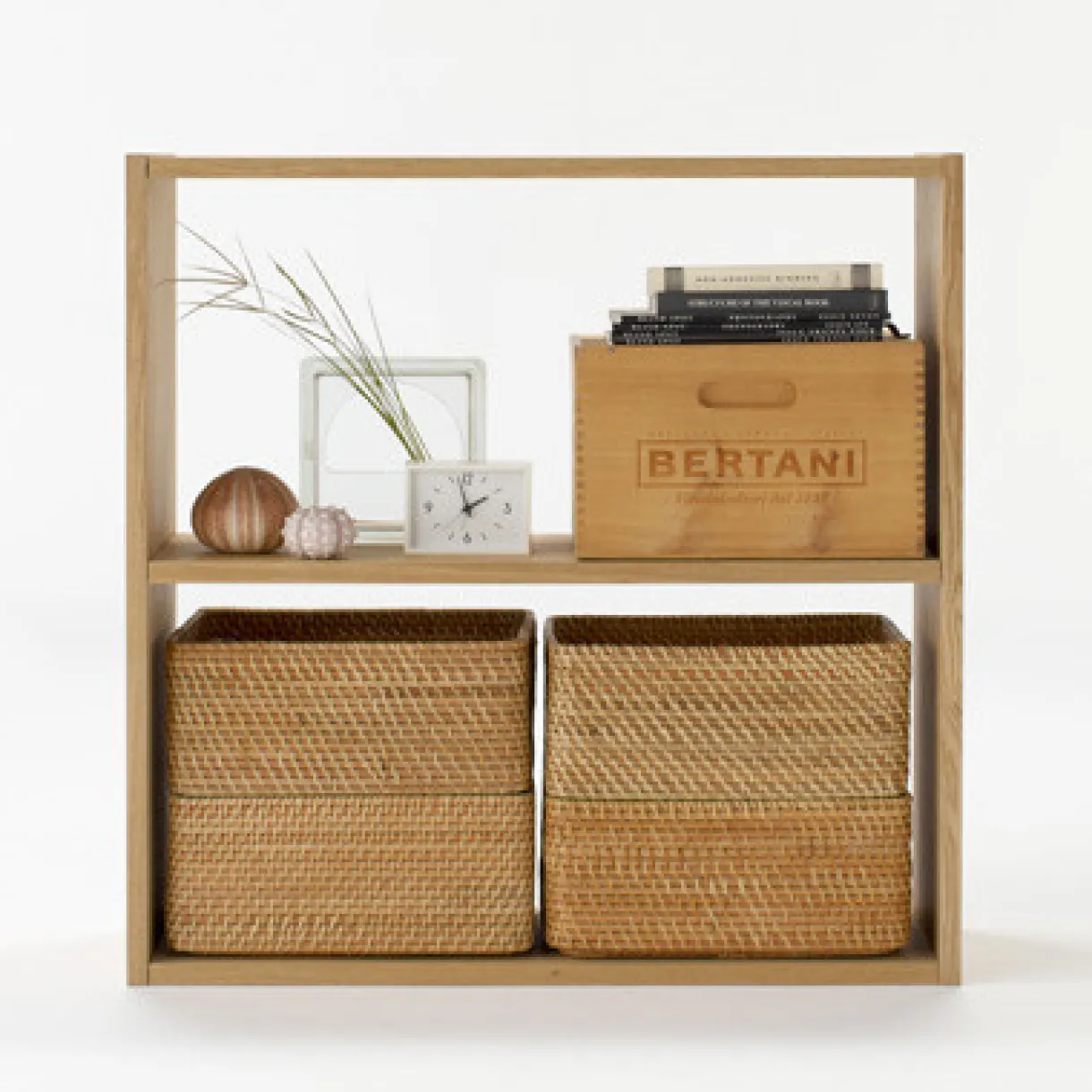Étagère large en chêne ‐ 2 niveaux (Dont Eco‐part. 1,80€)