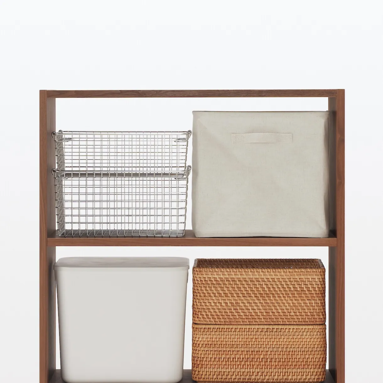 Étagère large en noyer ‐ 5 niveaux (Dont Eco‐part. 3,90 €)