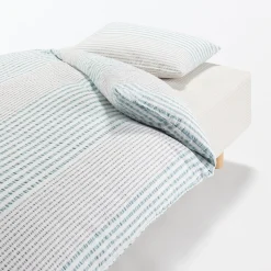 Taie d'oreiller en coton Seersucker 65 x 65 cm