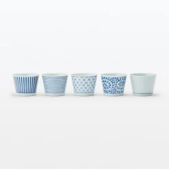 Tasse à saké en porcelaine Hasami - Motif rayures