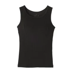 Top brassière court côtelé en coton pour femme