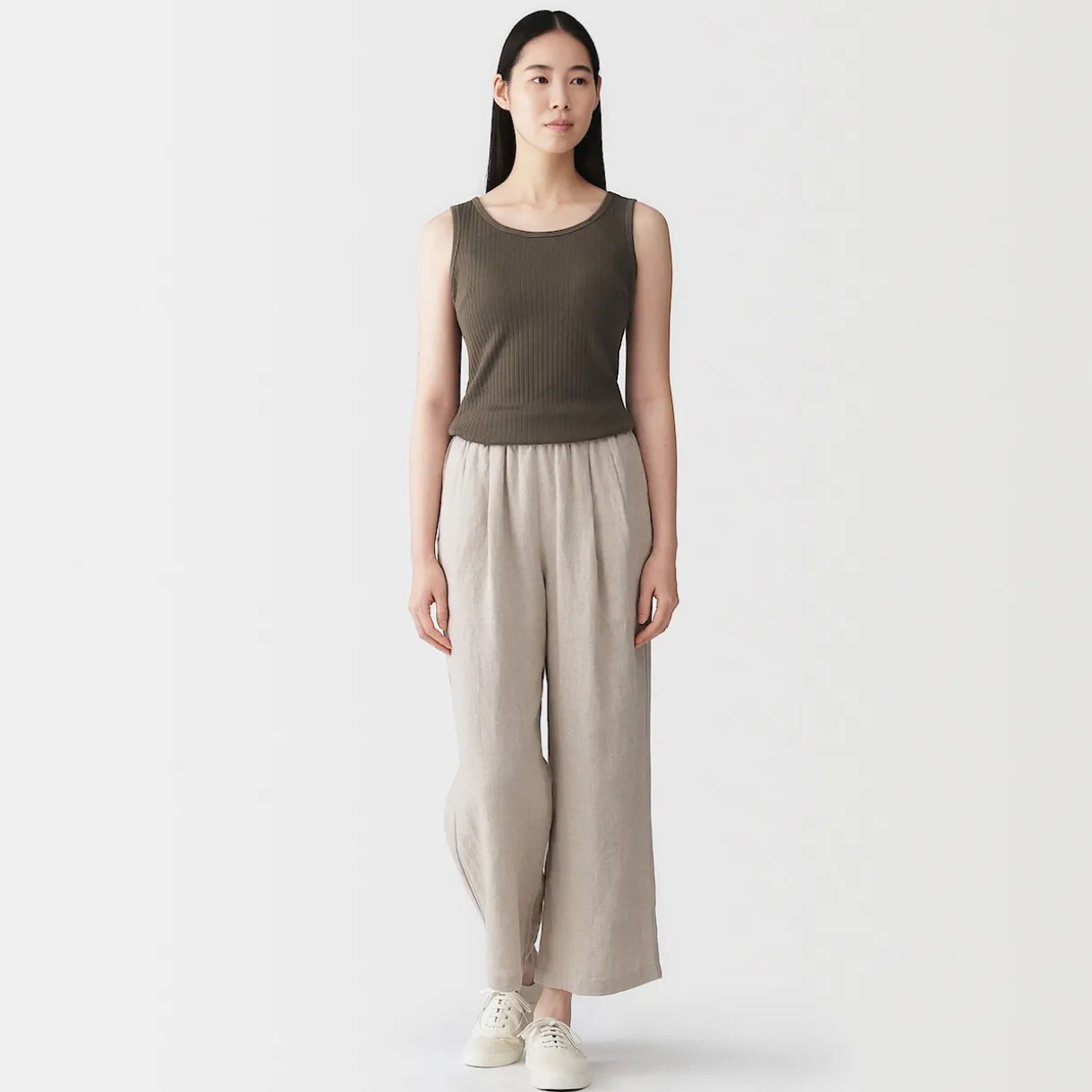 Top brassière court côtelé en coton pour femme