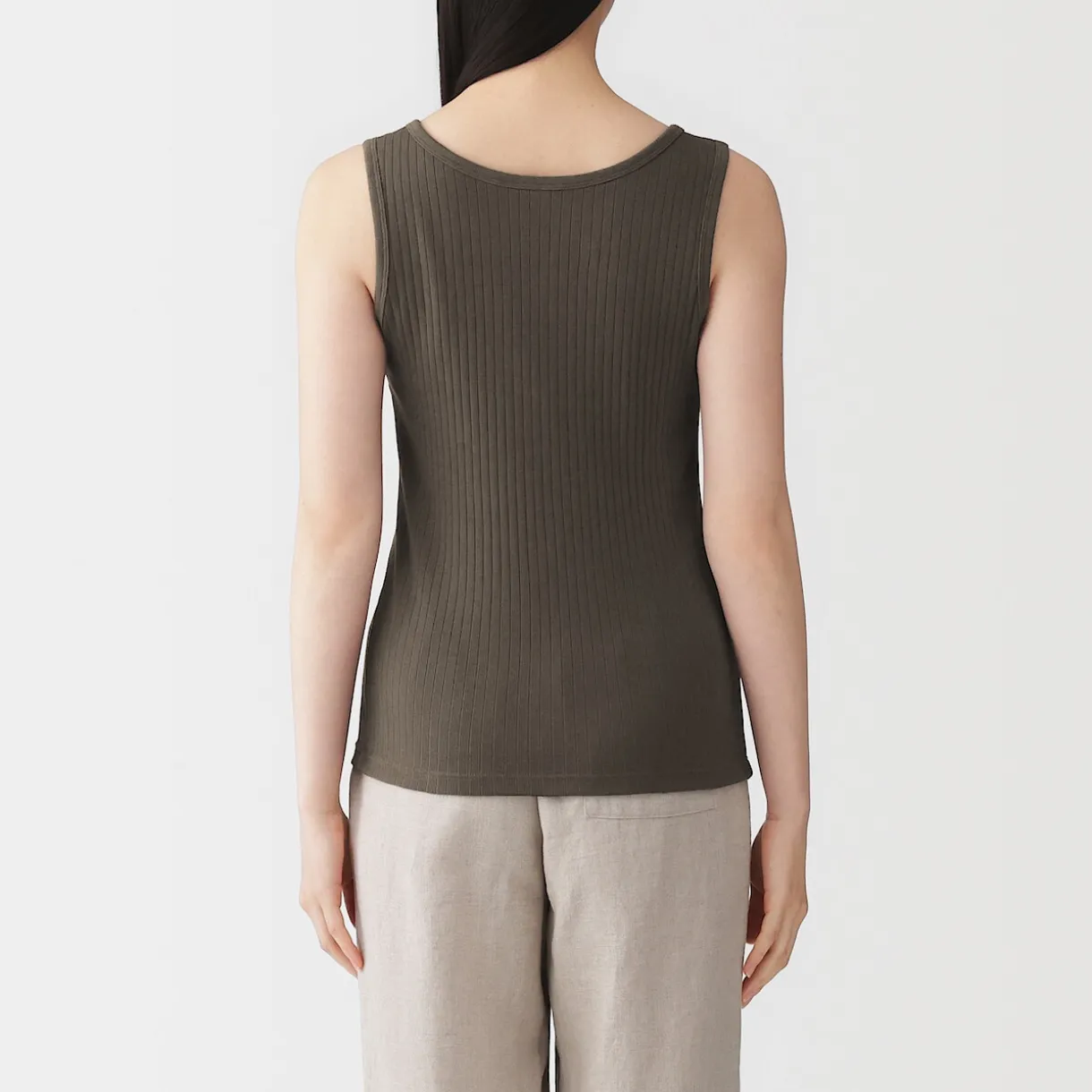 Top brassière court côtelé en coton pour femme