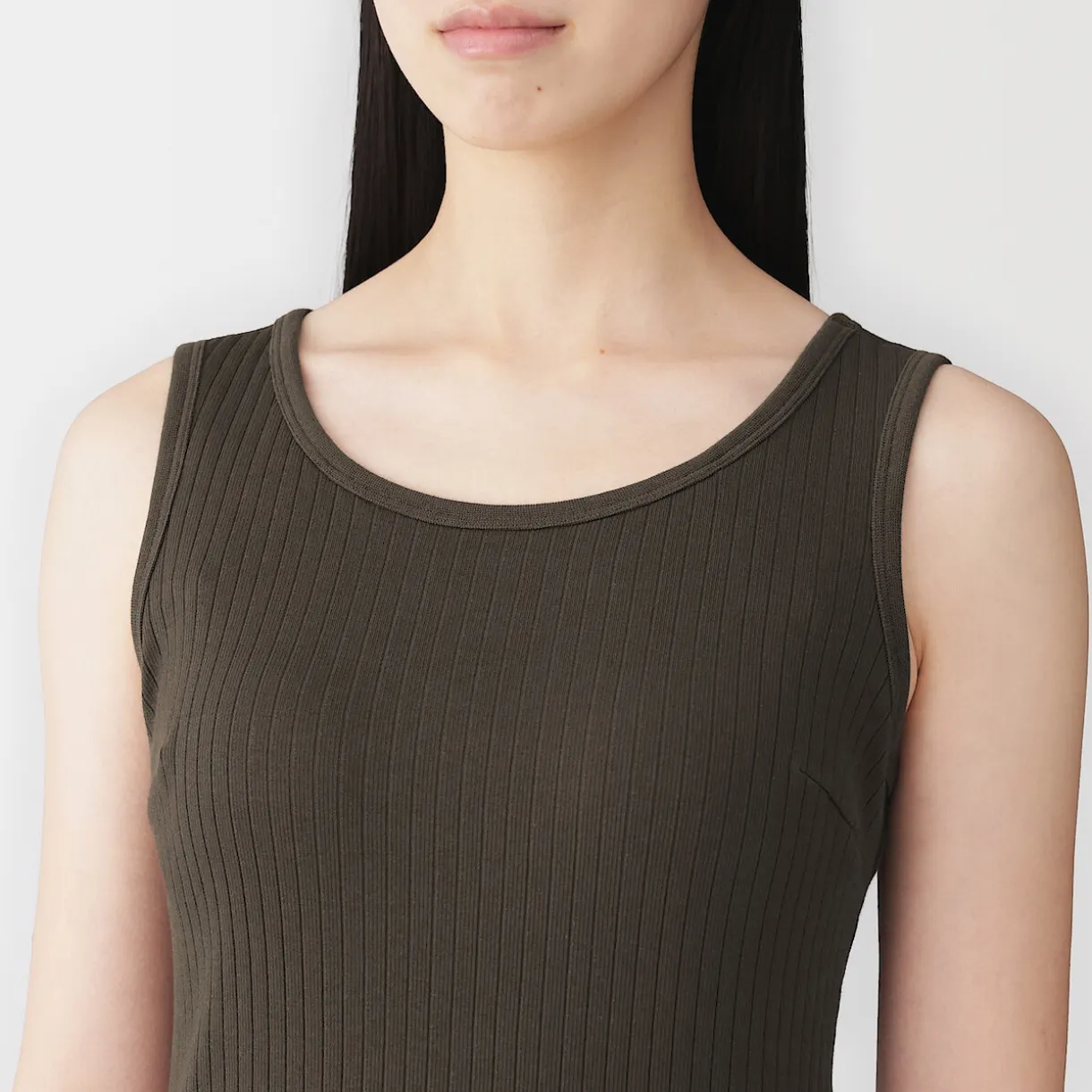 Top brassière court côtelé en coton pour femme