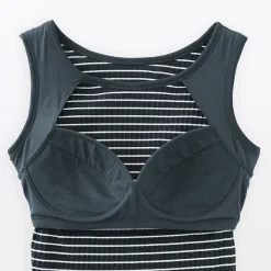 Top brassière court côtelé en coton pour femme