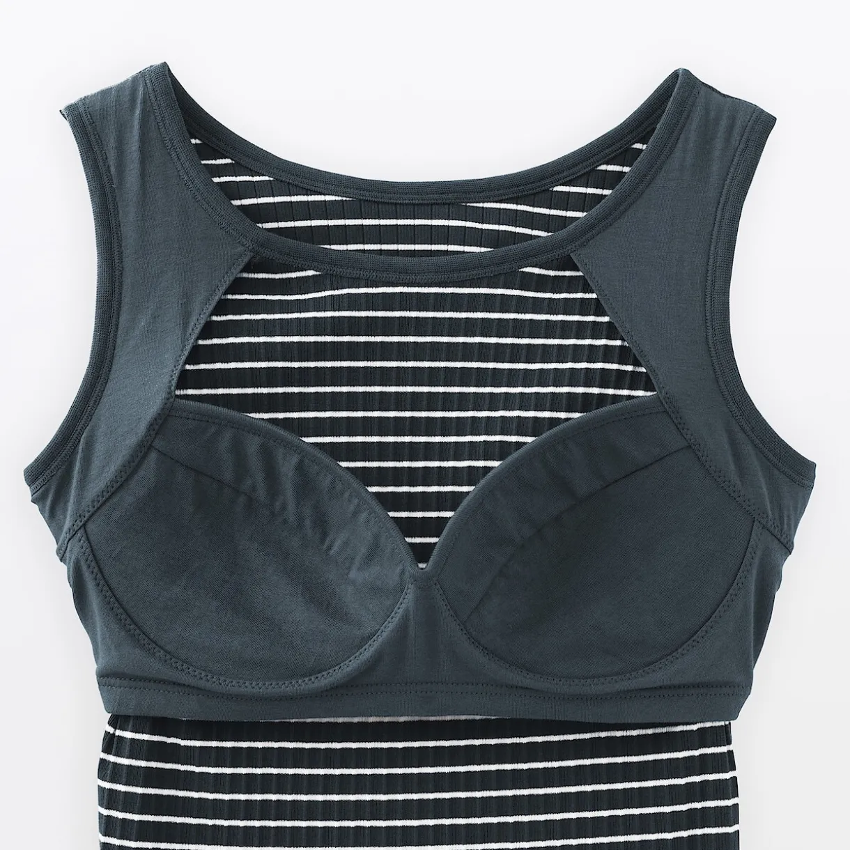 Top brassière court côtelé en coton pour femme