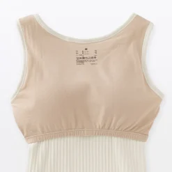 Top brassière court côtelé en coton pour femme