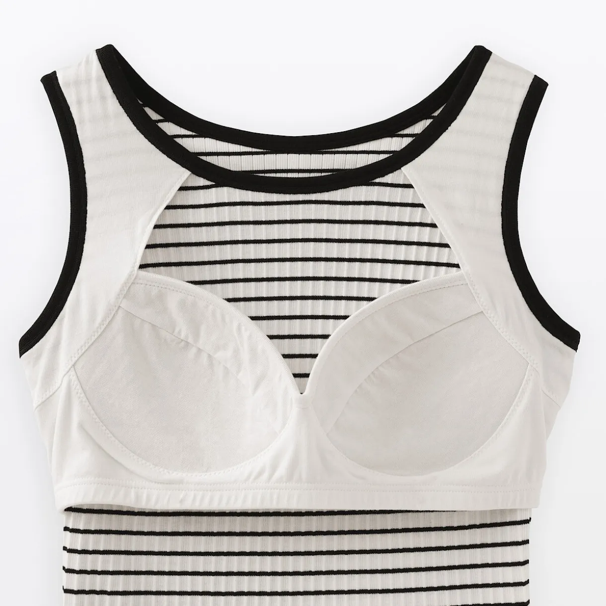 Top brassière court côtelé en coton pour femme