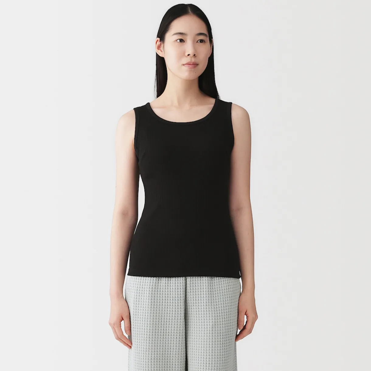 Top brassière court côtelé en coton pour femme