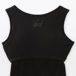 Top brassière court côtelé en coton pour femme