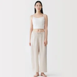 Top brassière court côtelé en coton pour femme