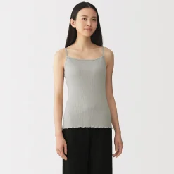 Top brassière lisse côtelé en mélange lyocell pour femme
