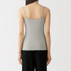 Top brassière lisse côtelé en mélange lyocell pour femme