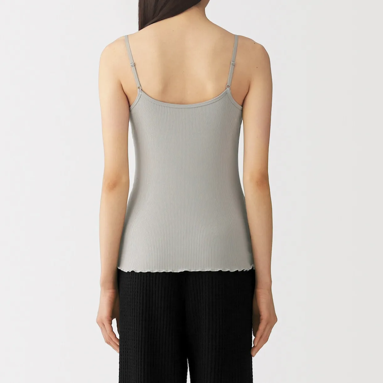 Top brassière lisse côtelé en mélange lyocell pour femme