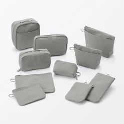 Trousse de maquillage à poser en nylon texturé