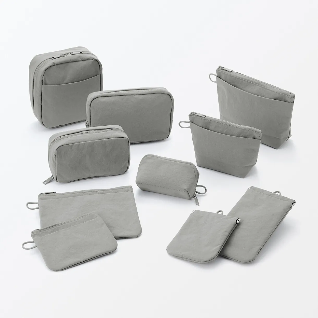 Trousse de maquillage à poser en nylon texturé