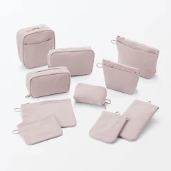 Trousse de maquillage à poser en nylon texturé