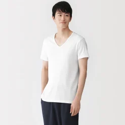 T‐shirt à col V en coton respirant pour homme