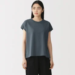 T-shirt à mancherons en coton épais pour femme