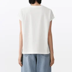 T-shirt à mancherons en coton épais pour femme