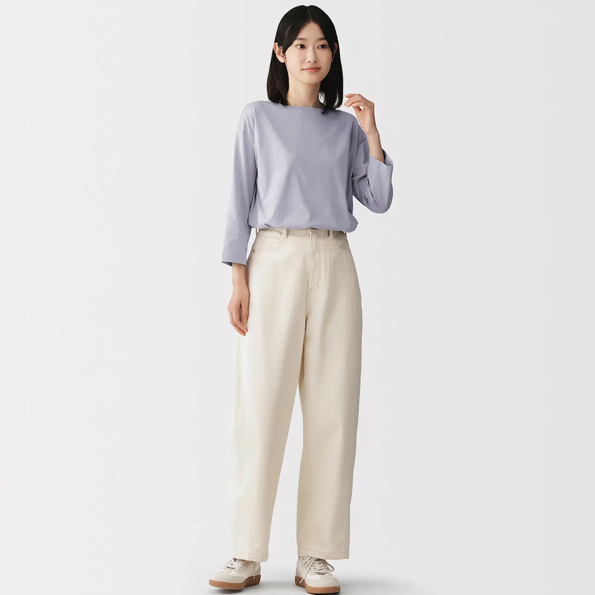 T‐shirt à manches 3/4 en coton mélangé pour femme