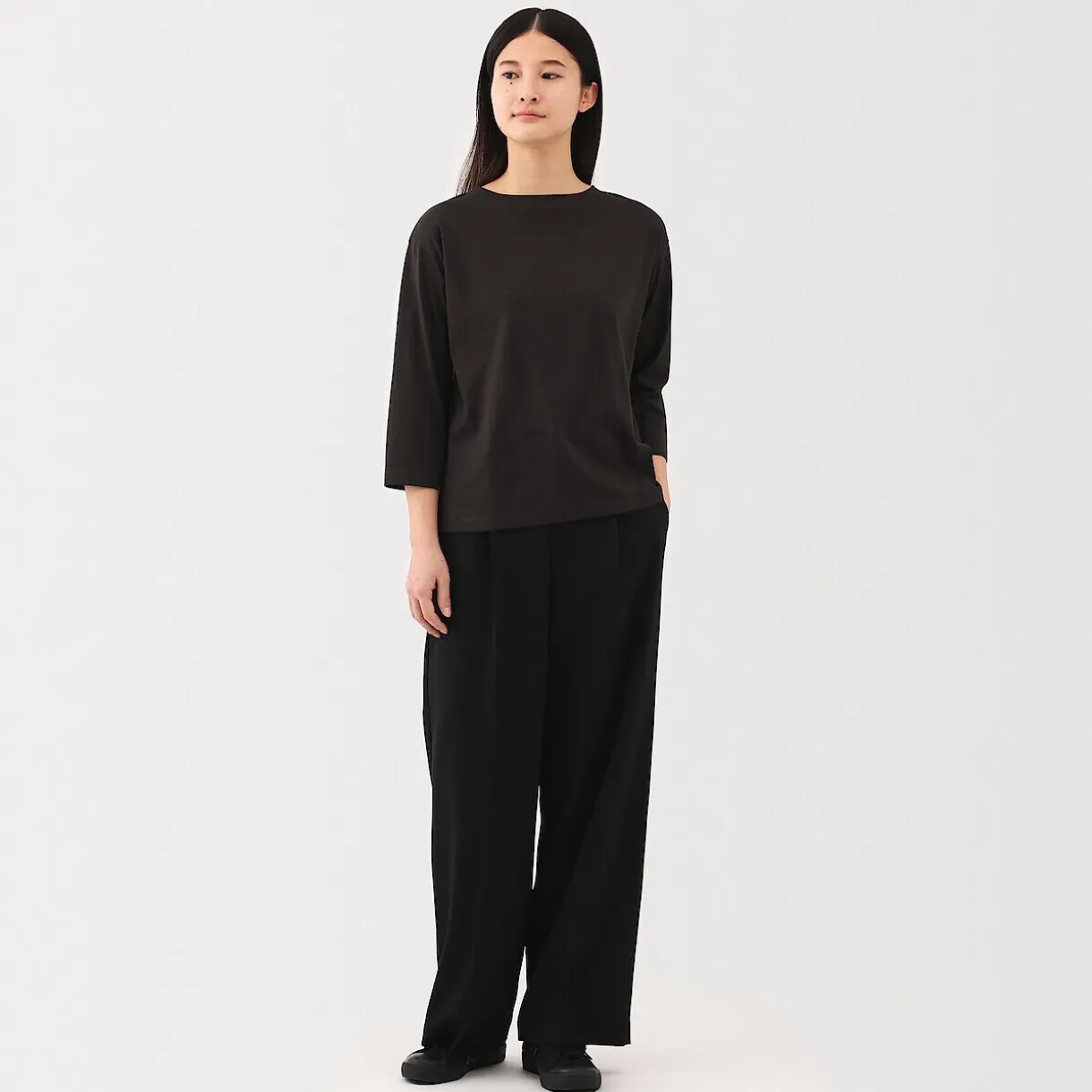 T‐shirt à manches 3/4 en coton mélangé pour femme