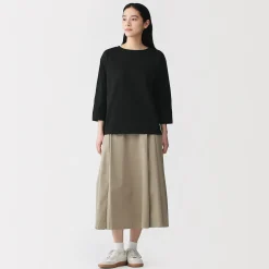 T‐shirt à manches 3/4 en coton mélangé pour femme