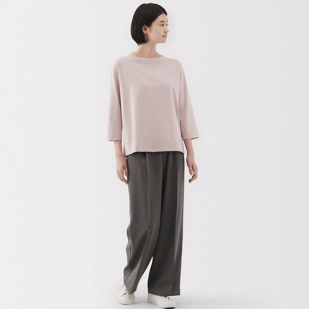 T‐shirt à manches 3/4 en coton mélangé pour femme