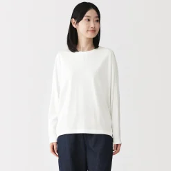T-shirt à manches longues chauve-souris en jersey lyocell pour femme