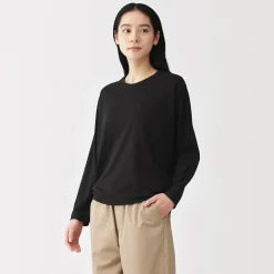 T-shirt à manches longues chauve-souris en jersey lyocell pour femme