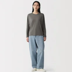 T-shirt à manches longues chauve-souris en jersey lyocell pour femme