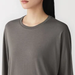 T-shirt à manches longues chauve-souris en jersey lyocell pour femme