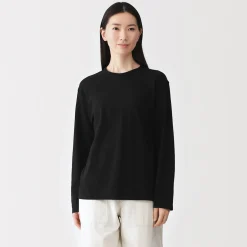 T-shirt à manches longues en jersey torsadé pour femme