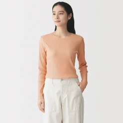 T‐shirt à manches longues en mélange de Lyocell côtelé pour femme