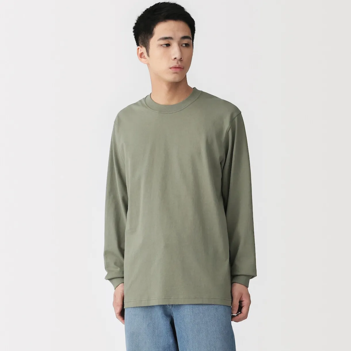 T‐shirt à manches longues en coton épais pour homme