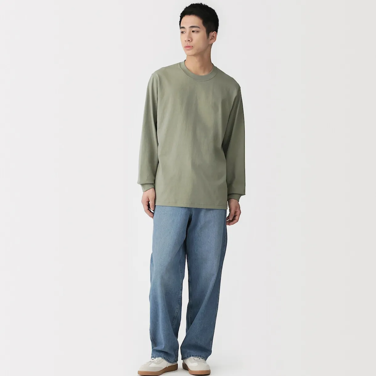 T‐shirt à manches longues en coton épais pour homme