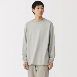 T‐shirt à manches longues en coton épais pour homme