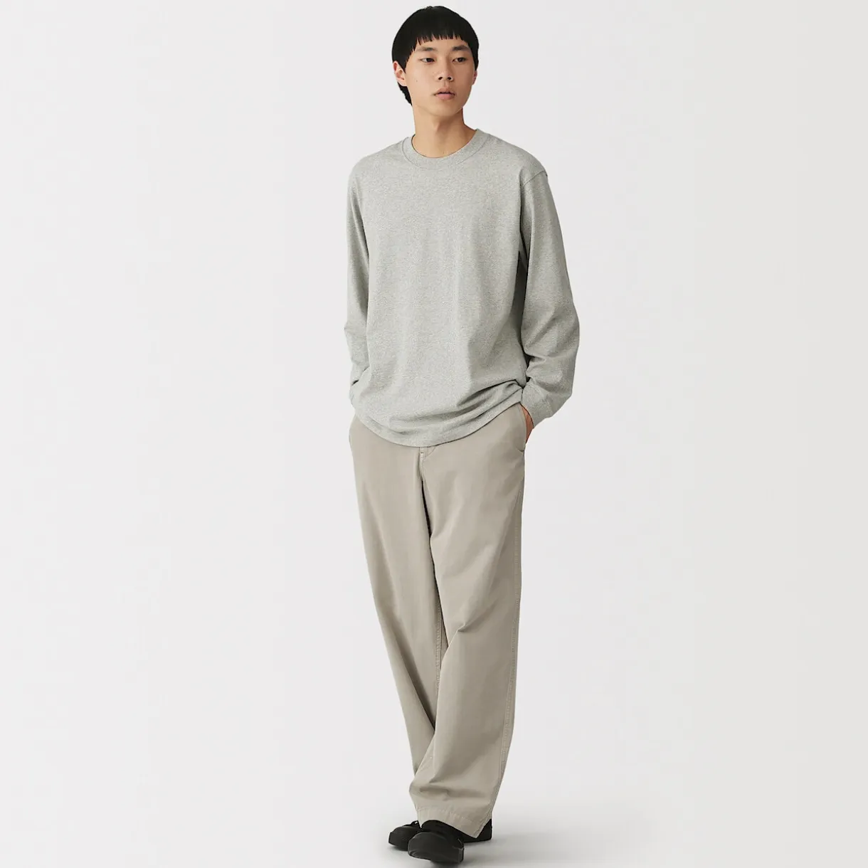 T‐shirt à manches longues en coton épais pour homme