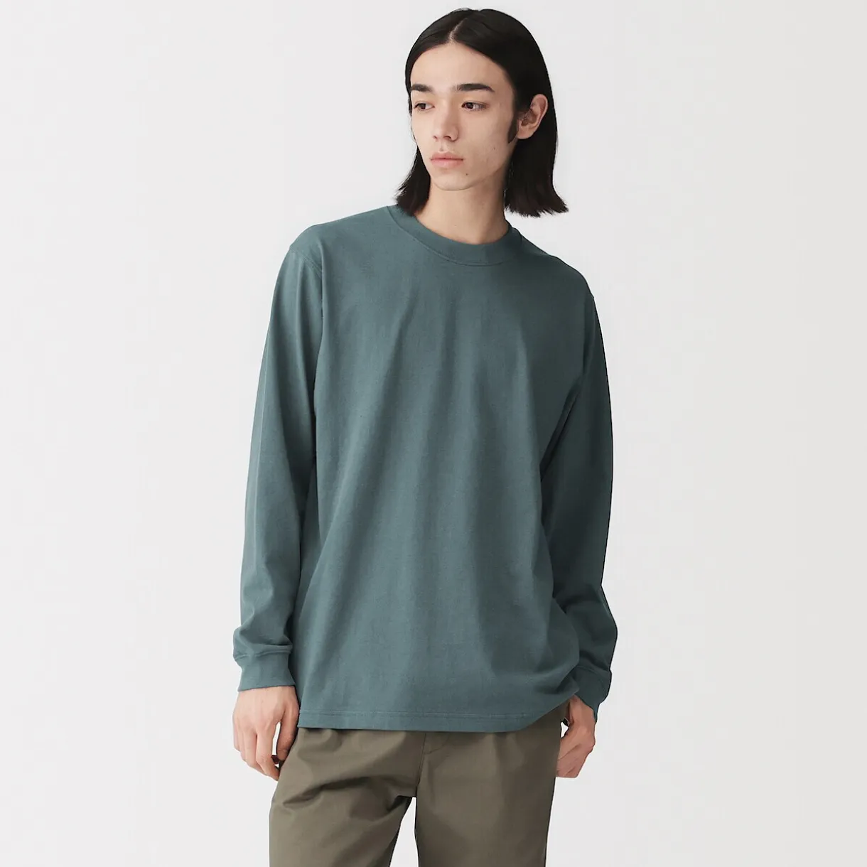 T‐shirt à manches longues en coton épais pour homme