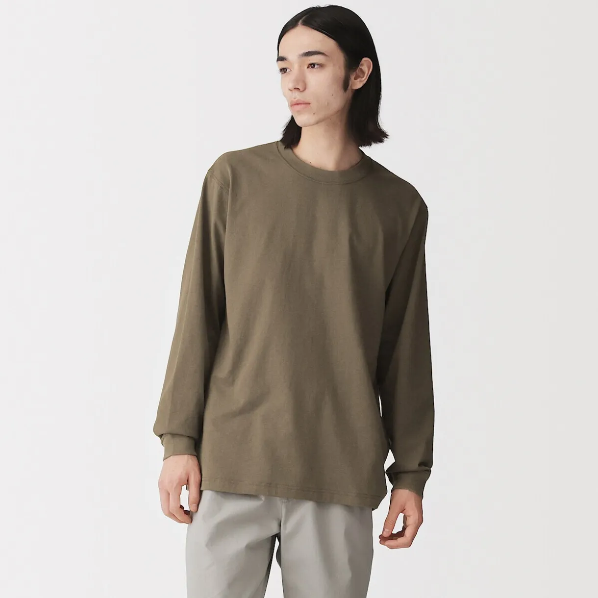 T‐shirt à manches longues en coton épais pour homme