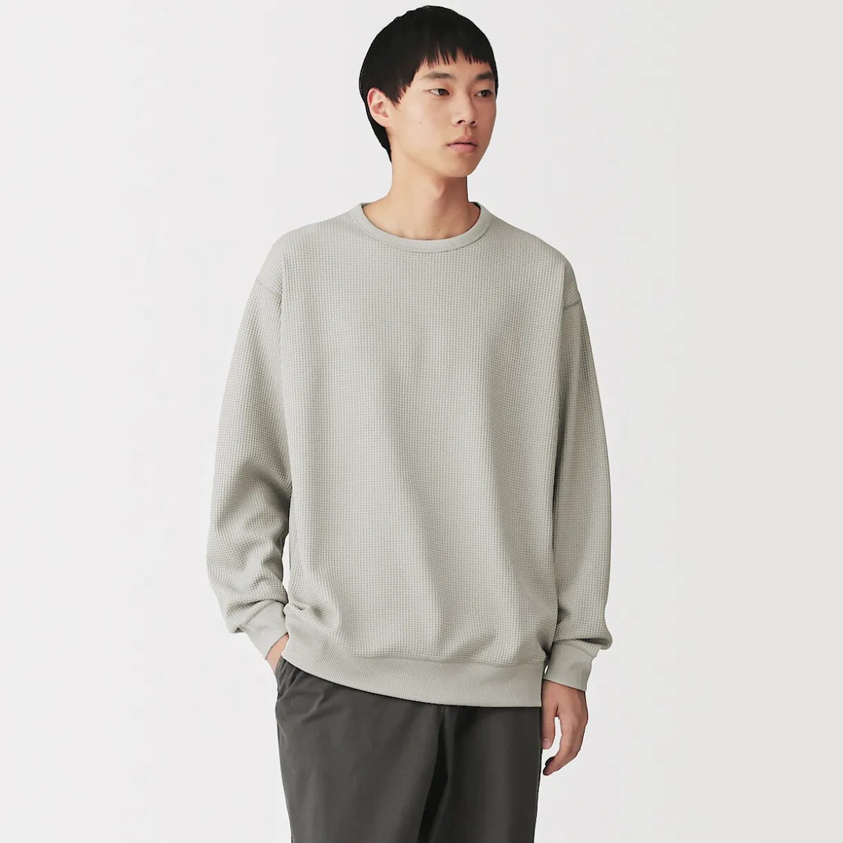 T‐shirt à manches longues gaufré Quick Dry pour homme