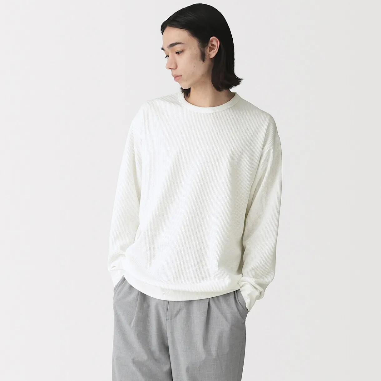 T‐shirt à manches longues gaufré Quick Dry pour homme
