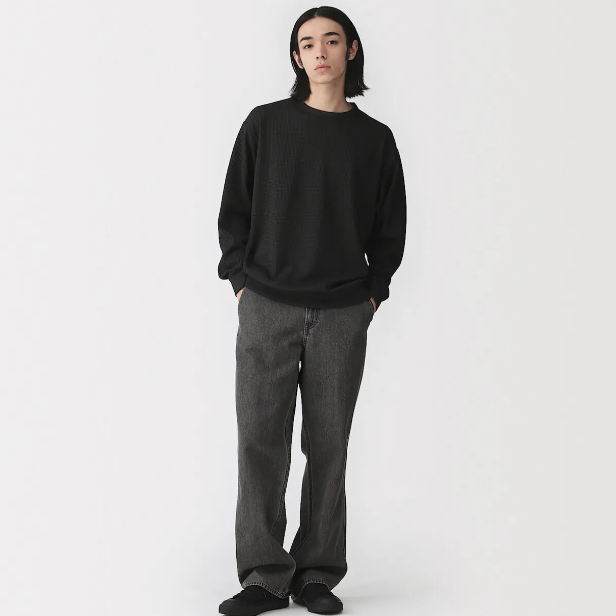 T‐shirt à manches longues gaufré Quick Dry pour homme
