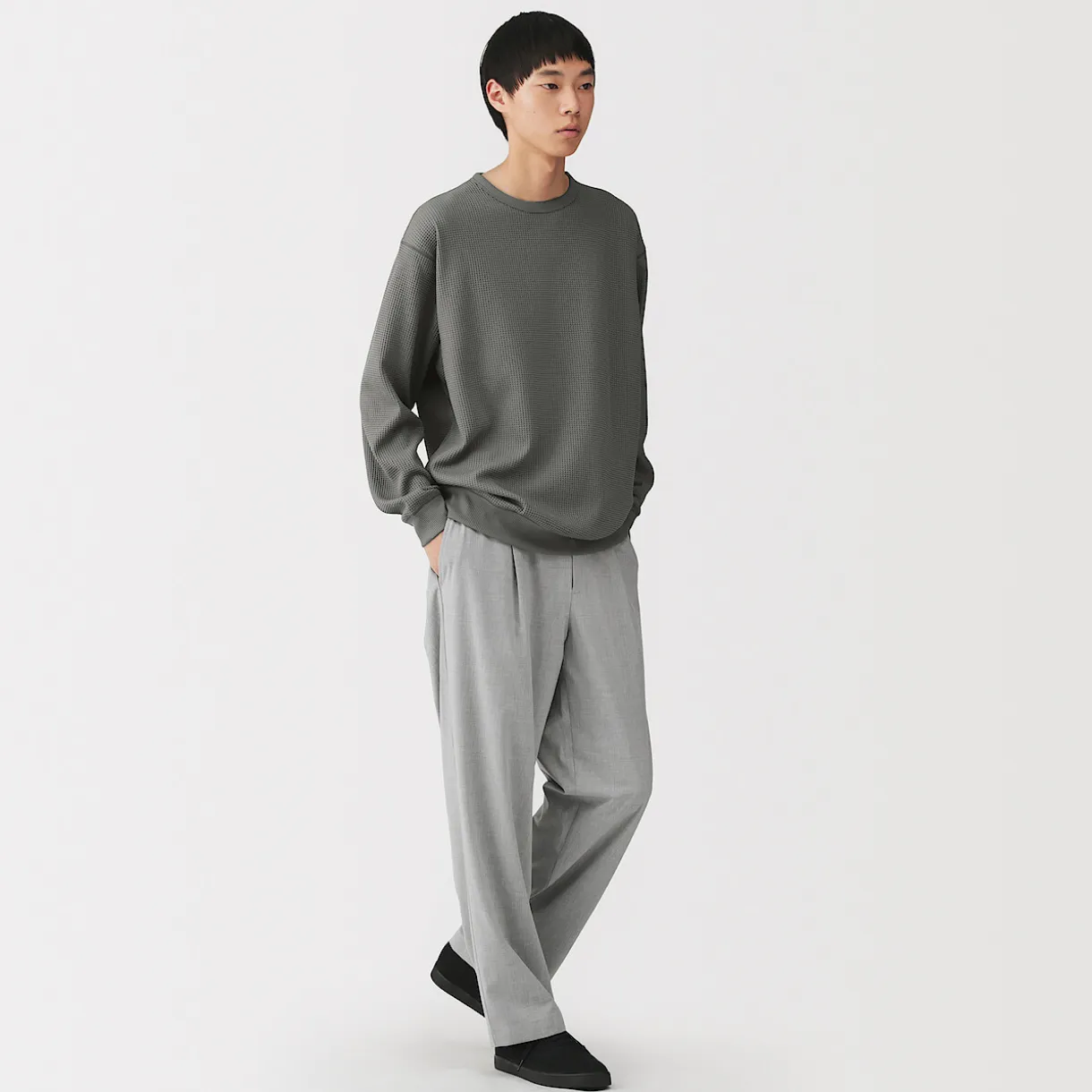 T‐shirt à manches longues gaufré Quick Dry pour homme