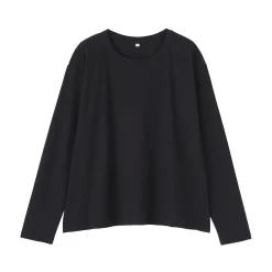 T-shirt décontracté à manches longues en jersey de coton pour femme